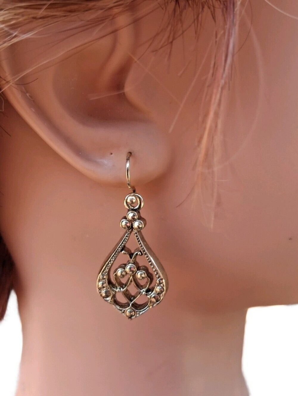 1928 Jewelry Co. Vintage Style Gold Tone Filigree Teardrop Dangle Earrings